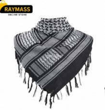 Raymass Premium Black & White Shemagh Scarf – 100% Cotton Luxury Arabic Keffiyeh for Men & Women