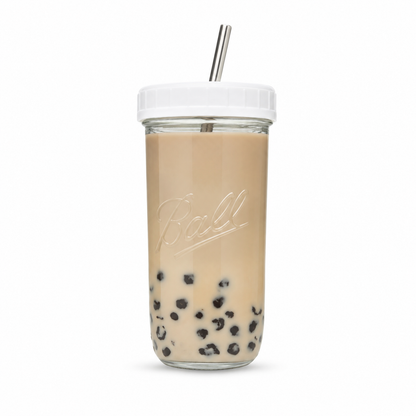 710ml Boba Glass Cup With Lid & Straw