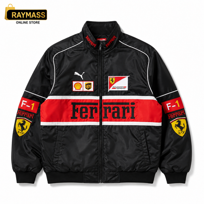 Ferrari F1 Racing Jacket for Men – Premium Embroidered Bomber Jacket