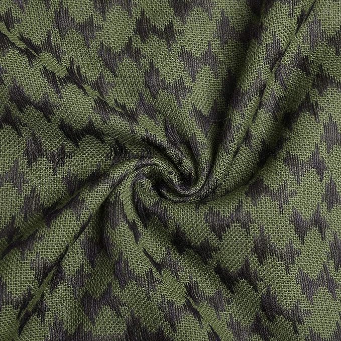 Raymass Premium Olive Green Shemagh Scarf – Luxury Arabic Keffiyeh for Men & Women