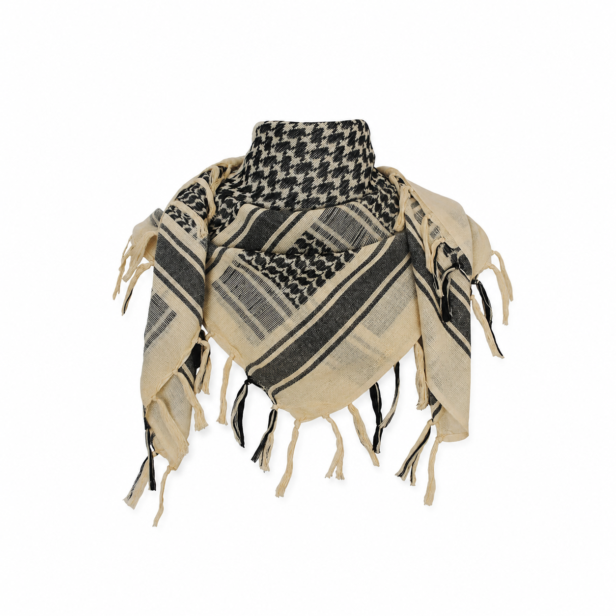Raymass Premium Beige Shemagh Scarf – Luxury Arabic Keffiyeh for Men & Women