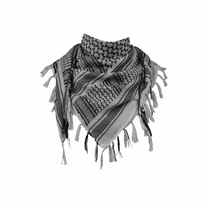Raymass Premium Grey Shemagh Scarf – Luxury Arabic Keffiyeh for Men & Women