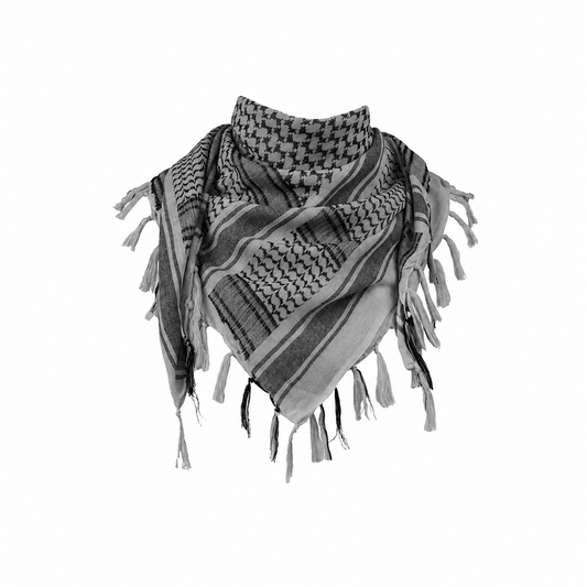 Raymass Premium Grey Shemagh Scarf – Luxury Arabic Keffiyeh for Men & Women