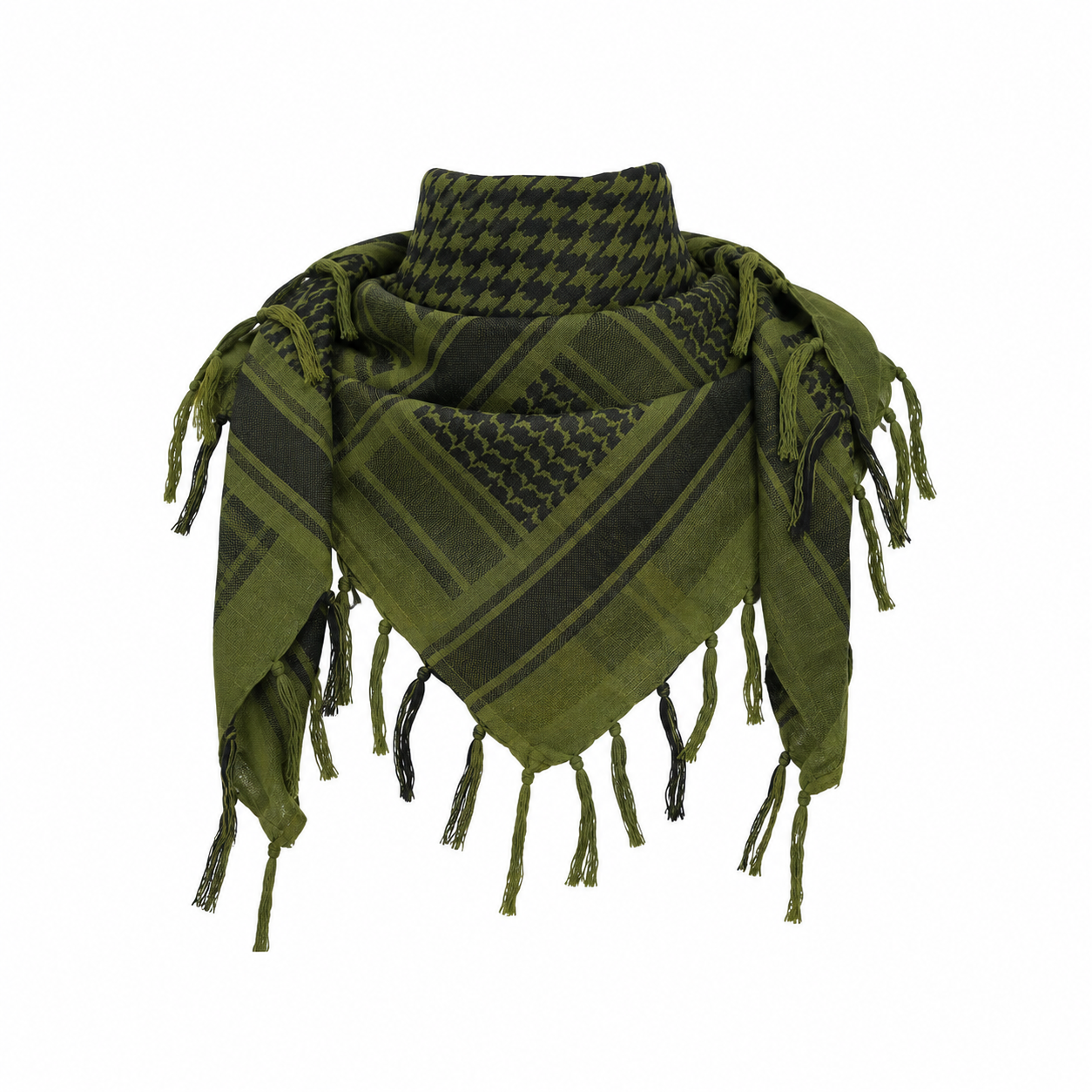 Raymass Premium Olive Green Shemagh Scarf – Luxury Arabic Keffiyeh for Men & Women