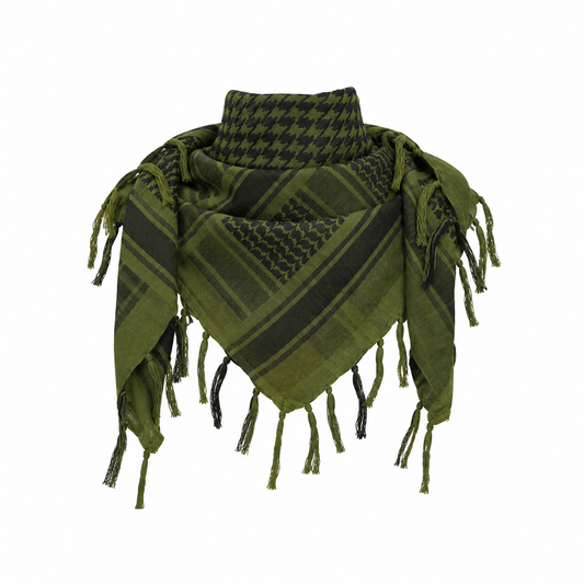 Raymass Premium Olive Green Shemagh Scarf – Luxury Arabic Keffiyeh for Men & Women