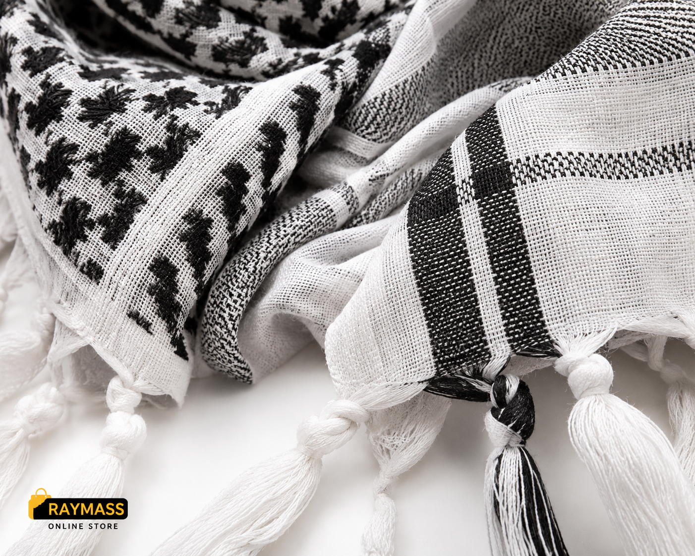 Raymass Premium Arabic Shemagh Scarf Collection – 100% Cotton Keffiyeh for Men & Women | Multiple Colors