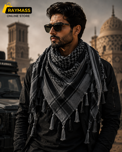 Raymass Premium Arabic Shemagh Scarf Collection – 100% Cotton Keffiyeh for Men & Women | Multiple Colors