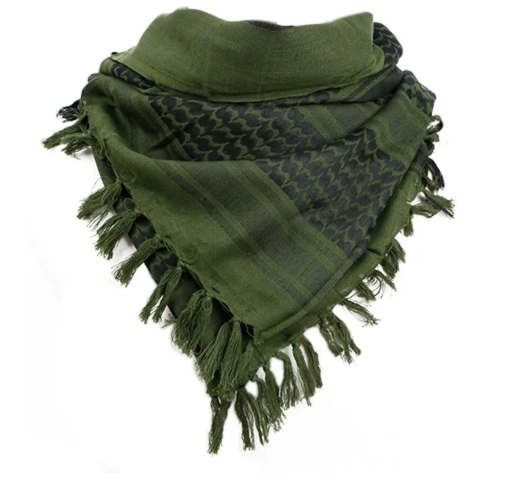 Raymass Premium Olive Green Shemagh Scarf – Luxury Arabic Keffiyeh for Men & Women